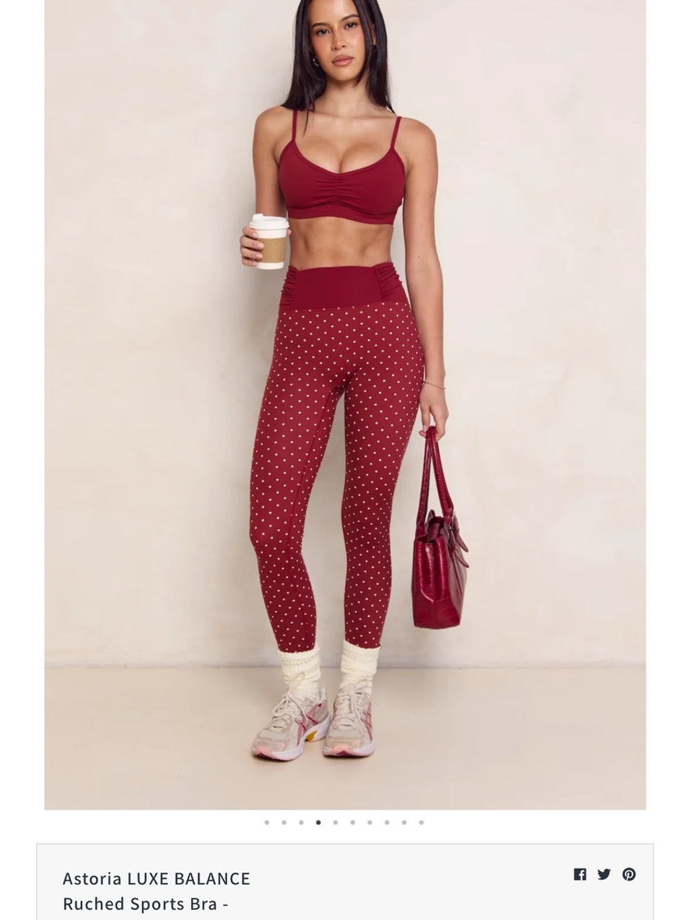 Astoria Red Polka Dot Sports Bra and Leggings SET